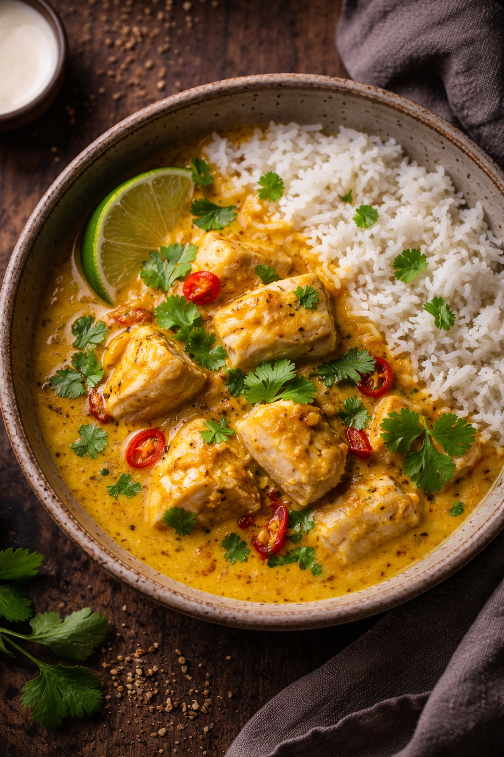 Golden Coconut Fish Curry 1
